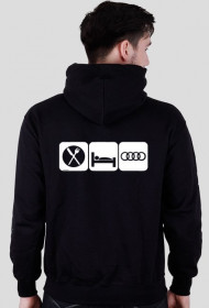 Bluza z kaputrem "EAT SLEEP AUDI" kolory - tył