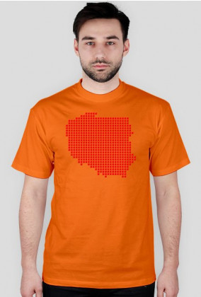 Mapa Polski piksele - koszulka męska Prawo Wilka