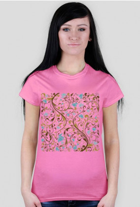 Kwiatowy wzór koszulka damska 3
