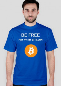 BE FREE pay with Bitcoin (niebieska)