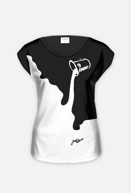 T-shirt damski Full Print jedyny taki wylane wiadro farby