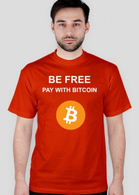 BE FREE pay with Bitcoin (czerwona)