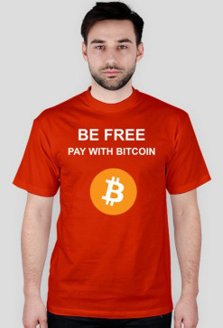 BE FREE pay with Bitcoin (czerwona)