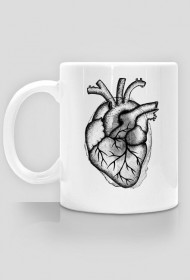 Serce anatomiczne szare - kubek