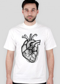 Serce anatomiczne szare - koszulka