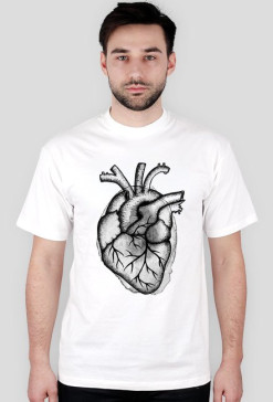 Serce anatomiczne szare - koszulka