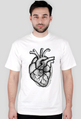 Serce anatomiczne szare - koszulka