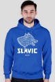 Slavic white WOLF print- bluza z kapturem