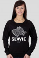 Slavic white WOLF print- bluza damska