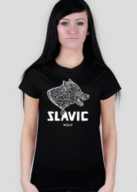 Slavic white WOLF- koszulka damska