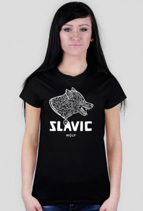 Slavic white WOLF- koszulka damska