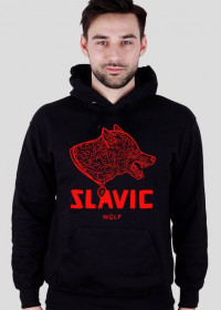 Slavic WOLF red STANDARD - bluza z kapturem