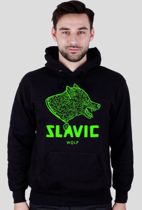Slavic WOLF toxic green STANDARD - bluza z kapturem