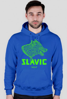 Slavic WOLF toxic green STANDARD - bluza z kapturem