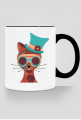 Steampunk Cat – kubek z kolorowym uchem