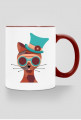 Steampunk Cat – kubek z kolorowym uchem