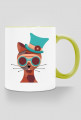 Steampunk Cat – kubek z kolorowym uchem