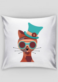 Steampunk Cat - poszewka na poduszkę