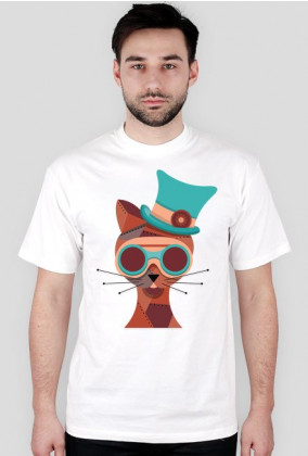 Steampunk Cat – t-shirt męski