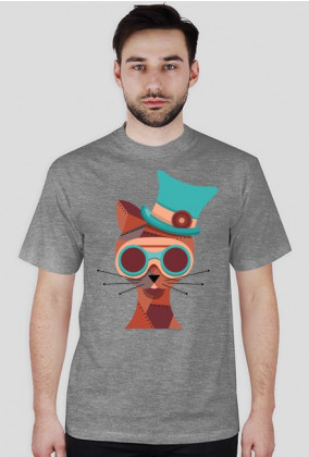 Steampunk Cat – t-shirt męski