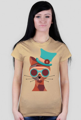 Steampunk Cat – t-shirt damski