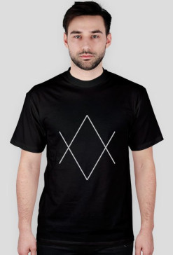 T-shirt ROMB CZARNA/GRANAT