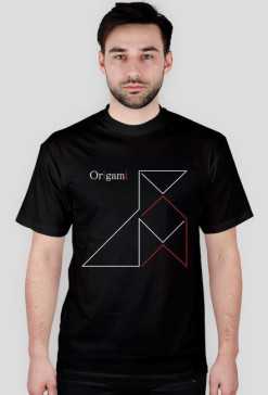 T-shirt ORIGAMI CZARNA/GRANAT