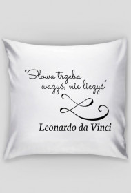 Poszewka na poduszkę - Cytat, L. da Vinci