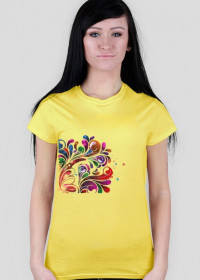 Kwiaty abstrakt koszulka damska
