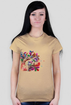 Kwiaty abstrakt koszulka damska