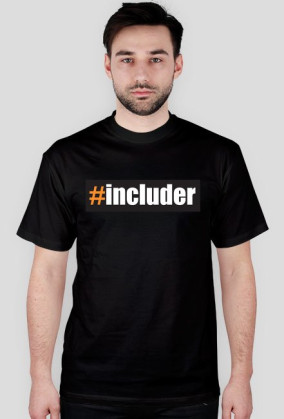 #includer T-shirt męski czarny