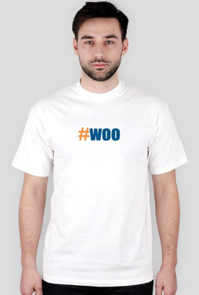 #woo T-shirt męski biały