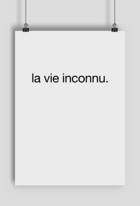 plakat #la vie inconnu