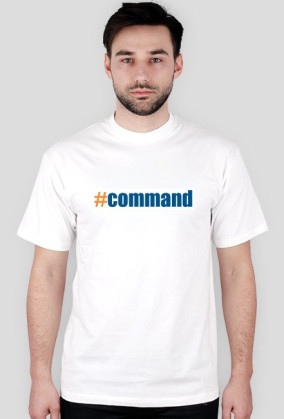 #command T-shirt męski biały