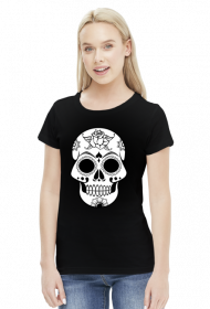 Sugar skull czaszka folk koszulka damska