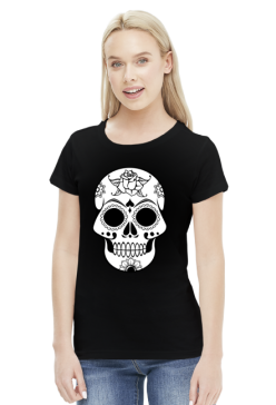 Sugar skull czaszka folk koszulka damska