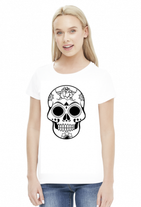 Sugar skull czaszka folk koszulka damska