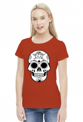Sugar skull czaszka folk koszulka damska