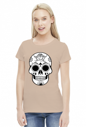 Sugar skull czaszka folk koszulka damska