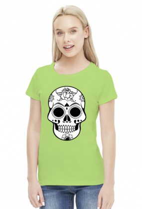 Sugar skull czaszka folk koszulka damska