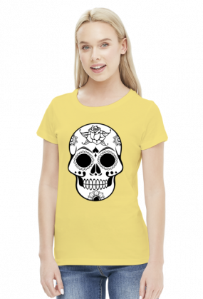 Sugar skull czaszka folk koszulka damska