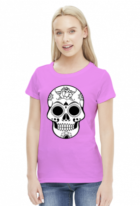 Sugar skull czaszka folk koszulka damska