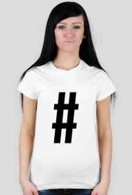 Hashtag koszulka damska biała