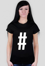 Hashtag koszulka damska czarna