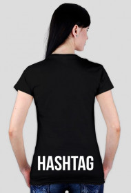 Hashtag koszulka damska czarna
