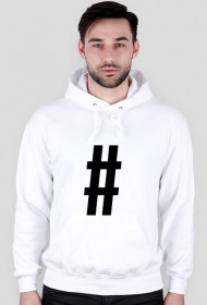 Hashtag bluza męska z kapturem biała