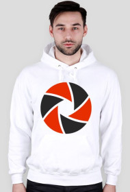 Bluza jednokolorowa z kapturem "Migawka szaro-pomarańczowa"