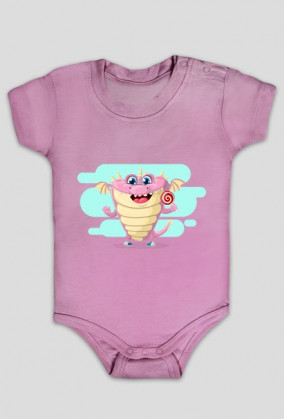 Body niemowlęce Smok z lizakiem