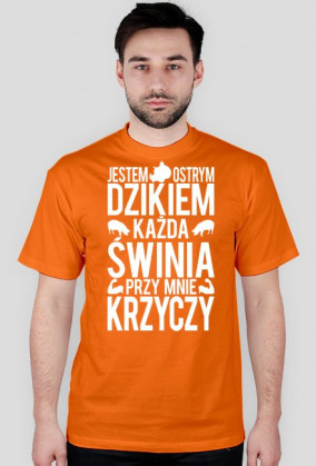 "Ostry Dzik" Biały nadruk