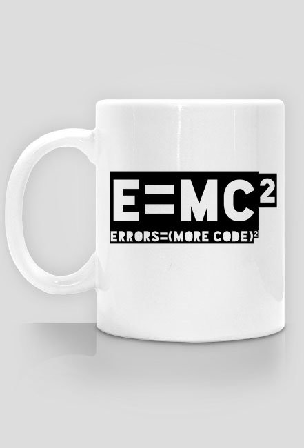 e=mc2 - errors = more code - Kubek - nietypowe i śmieszne kubki dla każdego